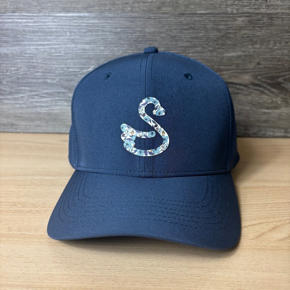 Swannies Hat Cap Snap Back Blue‎ Performance Golf Golfing Adjustable